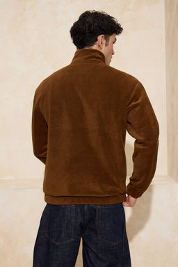 Kahverengi Oversize/Genis Kesim Nak?sl? Polar Sweatshirt TMNAW26SW00030 - Trendyolmilla фото 8