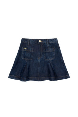 K_z _ocuk Koyu Mavi Jean Etek Sepette S_rpriz _ndirim