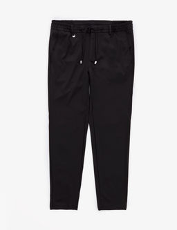Siyah Klasik Jogger Beli Kordonlu Pantolon
