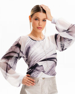 Блузка с шифоновым рукавом реглан 71.5.1 - Sahar art lab фото 5