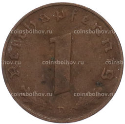 Монета 1 рейхспфенниг 1937 года D Германия