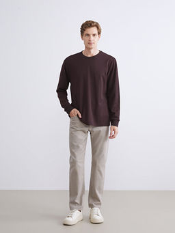 Bisiklet Yaka Uzun Kollu Erkek Sweatshirt