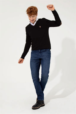 Мужской черный трикотажный свитер Basic - U.s. polo assn фото 10