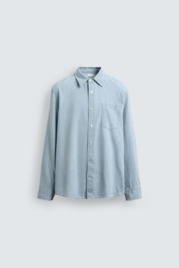CAMISA JACQUARD DENIM AARON LEVINE X ZARA / Azul claro  фото 6