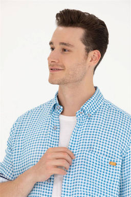 U. S. Polo Assn Мужская синяя рубашка в клетку - U.s. polo assn фото 9