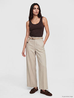 Beli Kemerli Loose Fit Kad?n Pantolon