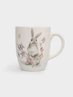Кружка, 330 мл, керамика, белая, Кролик с цветами, Flower Rabbit - Anna lafarg фото 3