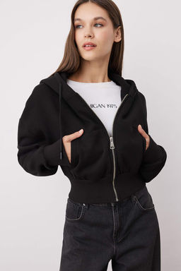 TRENDYOLMILLA Gri Melanj Regular/Normal Kal?p Kapusonlu Kal?n ici Polarl? Orme Sweatshirt TWOAW25SW00068 фото 12