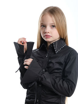 Рубашка для девочки черная 33-92531 черный