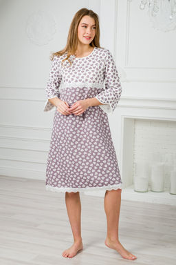 Ночная сорочка женская из футера Капучино сердца - Амадэль фото 5