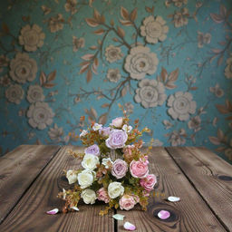 Нежные декоративные розочки, высотой 30см, 5 веточек