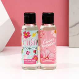 Подарочный набор «Сияй от счастья», гель для душа и шампунь для волос, 2×100 мл, Чистое счастье