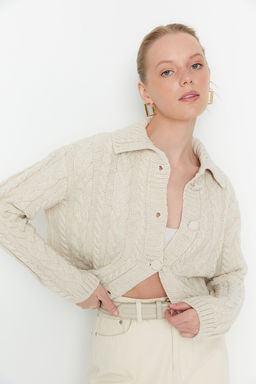 Tas Crop Polo Yaka Triko H?rka TWOAW22HI0448