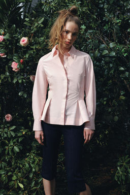 CAMISA POPEL?N PEPLUM ZW COLLECTION / Rosa