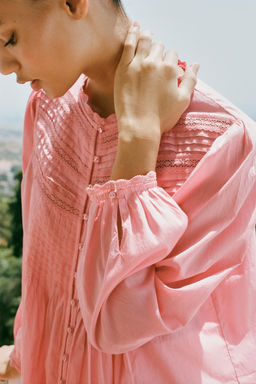 ROMANTIC LACE TRIM BLOUSE - Zara фото 2