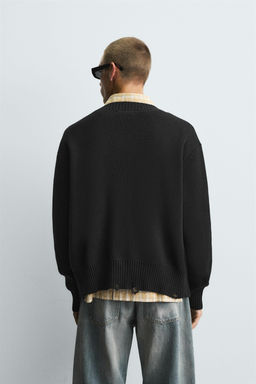 CARDIGAN WITH DISTRESSED RIBBED TRIMS - Zara фото 3