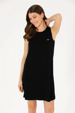 U. S. Polo Assn Женское черное трикотажное платье с круглым вырезом - U.s. polo assn фото 9