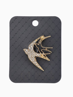 Брошь "Ласточки", цвет белый в золоте