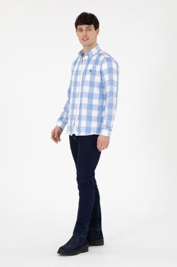 Мужская голубая рубашка с длинным рукавом Неожиданная скидка в корзине - U.s. polo assn фото 4