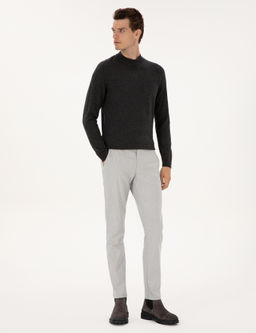 Gri Slim Fit Beli Lastikli Kanvas Pantolon - Pierre cardin фото 3