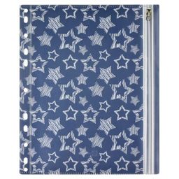 Цена за 2 шт. Папка д/документов арт.46705/12 ЗВЕЗДЫ (А5, 25.5х21, одно отделение, пластик, перфорация, гибкая молния, УФ печать)