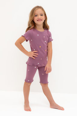 К 1632/темная орхидея,полянка пижама для дев