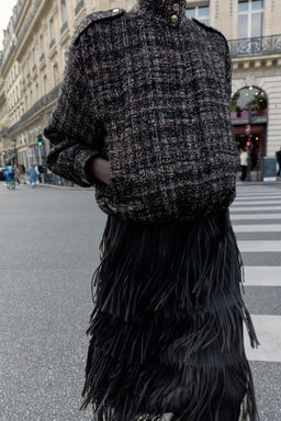 METALLIC THREAD TEXTURED BOMBER JACKET - Zara фото 7