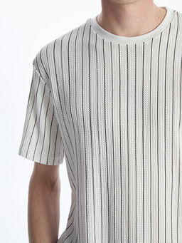 Bisiklet Yaka K?sa Kollu ?izgili Erkek Ti??rt