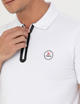 Beyaz Slim Fit Polo Yaka T-Shirt