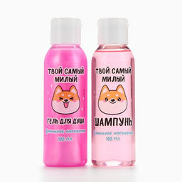 Подарочный набор косметики «Корги», шампунь для волос и гель для душа, 2×100 мл, Beauty Fox