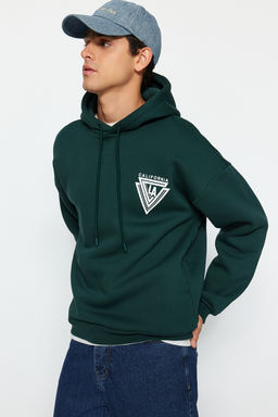 TRENDYOL MAN Turuncu %100 Pamuk Kapusonlu / Genis Kesim Kolej Bask?l? Ici Polarl? Sweatshirt TMNAW24SW00063 - Trendyolmilla фото 13
