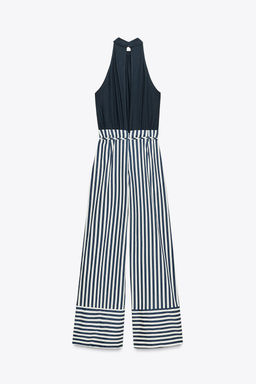 LINEN BLEND LONG JUMPSUIT - Zara фото 9