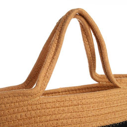 Сумка женская плетёная без застёжки, цвет чёрный/бежевый - Simaland фото 4