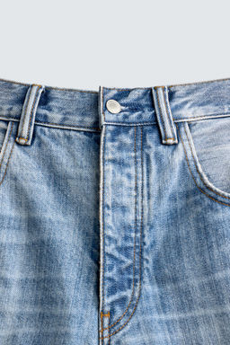 BERMUDA DENIM BAGGY FIT ROTOS / Azul medio - Zara фото 9