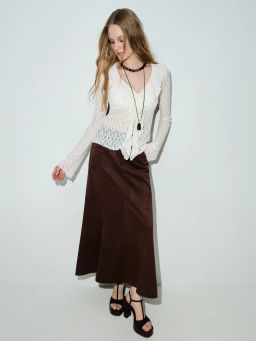 Юбка макси из искусственной замши ZR2604023503-27 / Zarina фото 2