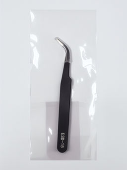 Пинцет для наращивания ресниц, загнутый, 12 см, чёрный