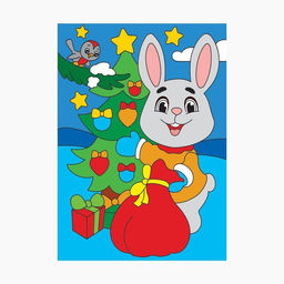 Набор для творчества. Картина по номерам и гравюра-открытка Зверята с подарками - Школа талантов фото 2