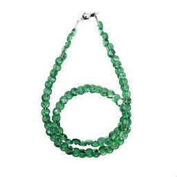 Бусы из циркона Волшебный вечер с ювелирной огранкой Изумрудные кристаллы