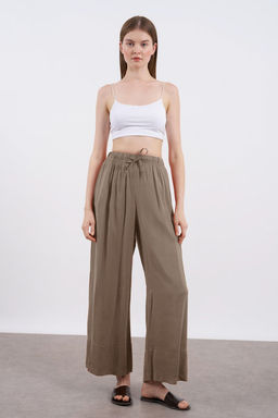 Tas Keten Icerikli Wide Leg/Genis Paca Beli Lastikli Pantolon TWOSS25PL00124 - Trendyolmilla фото 17