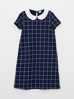 Bebe Yaka Ekose K?sa Kollu K?z ?ocuk Elbise