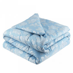 Одеяло Евро "Розы" на голубом, классическое/зимнее, 200х220см, наполнитель 400г/м2, файбер высшего сорта, чехол поплекс (пэ100%), стеганое, упак "Компакт" пакет ПВХ, еврослот, д25х55см/1,2кг, "Домашняя мода" (Россия)