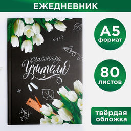 Ежедневник Классному Учителю, твердая обложка, формат А5, 80 листов