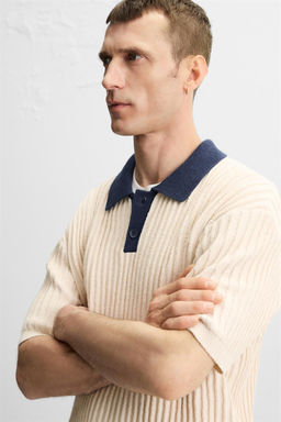 CONTRAST KNIT POLO SHIRT - Zara фото 5