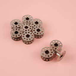 Набор металлических шпулек, d=20 мм, 10 шт., цвет серебряный