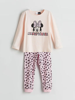 Minnie Mouse Bask?l? K?z ?ocuk Pijama Tak?m