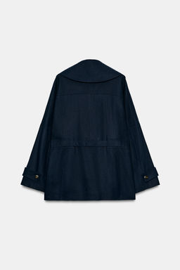 CHAQUETA TRENCH CON LINO CINTUR?N / Marino - Zara фото 9
