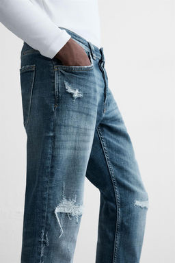 RIPPED SKINNY FIT JEANS - Zara фото 5