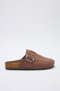 Ac?k Kahverengi Onu Kapal? Kemer Tokal? Kare Burun Duz Kad?n Sabo Terlik TAKSS25TE00000