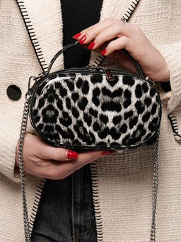 LACCOMA сумка НИM368-леопард белый натуральная кожа хлопок