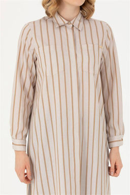 Женская рубашка песочного цвета с длинным рукавом - U.s. polo assn фото 13